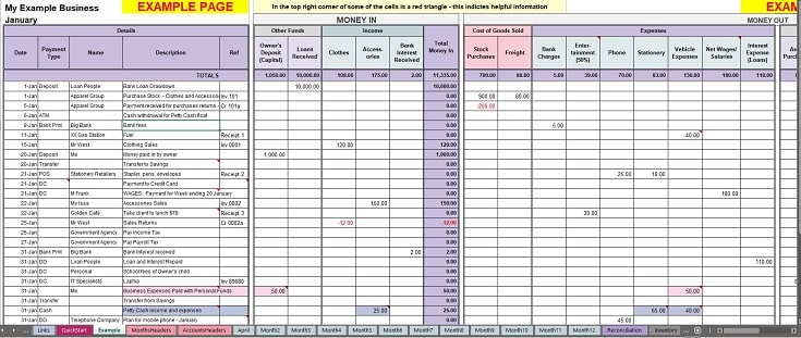 excel bookkeeping template free