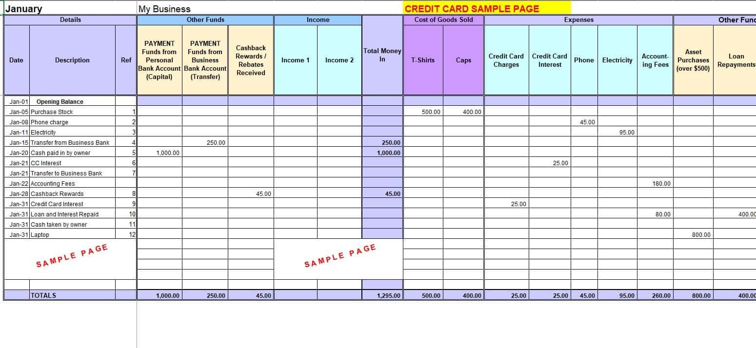 free excel template for business income and expenses