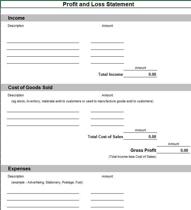 small business income and expense template